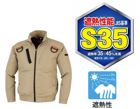 暑くなりにくく衣服内の温度上昇を抑えてくれる作業服
