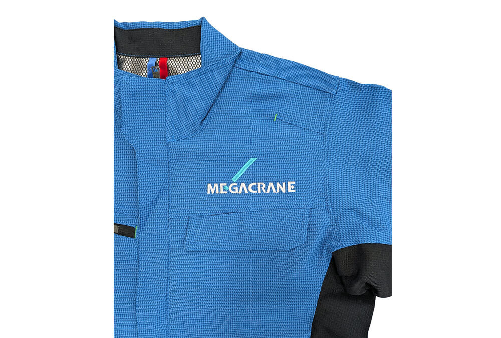 建設工事業者メガクレーン様のロゴ入りオリジナル作業服を製作
